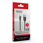 Кабель Ginzzu GC-401B micro USB B (m) USB A(m) 1.0м черный