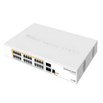 Коммутатор MikroTik CRS328-24P-4S+RM (L3) 24x1Гбит/с 4SFP+ 24PoE+ 450W управляемый