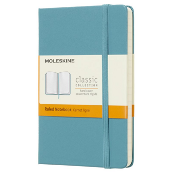 Блокнот Moleskine CLASSIC MM710B35 Pocket 90x140мм 192стр. линейка твердая обложка фиксирующая резинка голубой