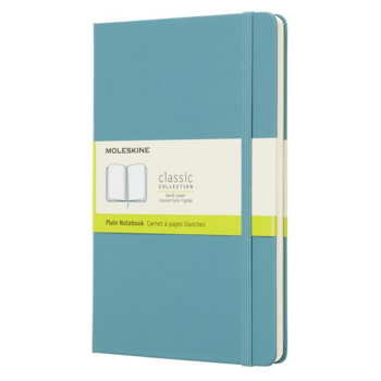 Блокнот Moleskine CLASSIC QP062B35 Large 130х210мм 240стр. нелинованный твердая обложка фиксирующая резинка голубой