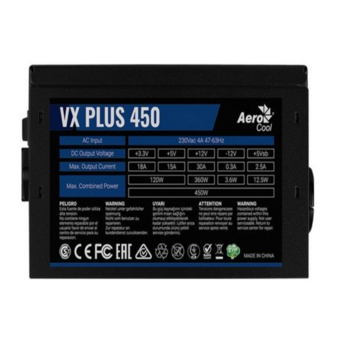 Блок питания Aerocool ATX 450W VX PLUS 450W (20+4pin) 120mm fan 2xSATA RTL