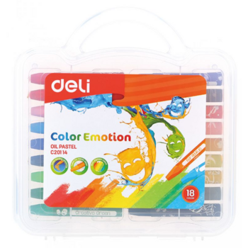 Масляная пастель Deli EC20114 Color Emotion шестигранные 18цв. пл.кор.