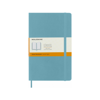 Блокнот Moleskine CLASSIC SOFT QP616B35 Large 130х210мм 192стр. линейка мягкая обложка фиксирующая резинка голубой