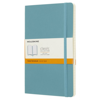 Блокнот Moleskine CLASSIC SOFT QP616B35 Large 130х210мм 192стр. линейка мягкая обложка фиксирующая резинка голубой