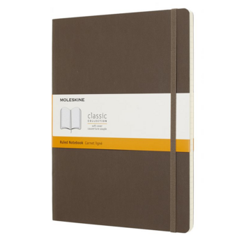 Блокнот Moleskine CLASSIC SOFT QP621P14 190х250мм 192стр. линейка мягкая обложка фиксирующая резинка коричневый