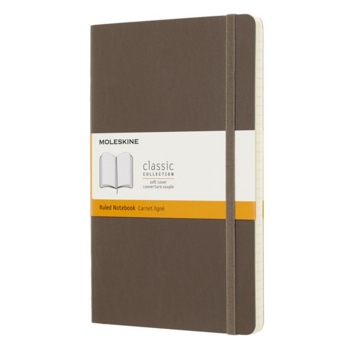 Блокнот Moleskine CLASSIC SOFT QP616P14 Large 130х210мм 192стр. линейка мягкая обложка фиксирующая резинка коричневый