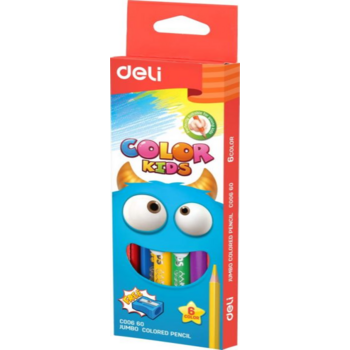 Карандаши цветные Deli EC00660 Color Kids трехгранные 6цв. Jumbo коробка/европод.