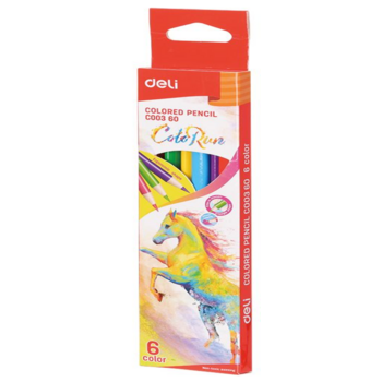 Карандаши цветные Deli EC00360 ColoRun трехгранные тополь 6цв. коробка/европод.