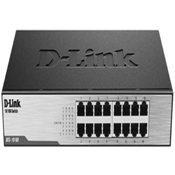 D-Link DES-1016D/H1A Неуправляемый коммутатор с 16 портами 10/100Base-TX, функцией энергосбережения и поддержкой QoS