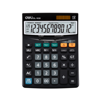 Калькулятор настольный Deli Core E1630 черный 12-разр.