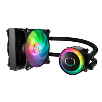 Система охлаждения Система охлаждения/ Cooler Master MasterLiquid ML120R RGB (200W, 120mm, ARGB, fans:2x120mm/66.7CFM/30dBa/2000rpm, 2066/2011-v3/2011/1366/1156/1155/1151-v2/1151-v1/1150/775/AM4/AM3+/AM3/AM2+/AM2/FM2+/FM2/FM1)