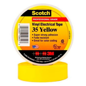 Лента 3M Scotch 35 7000031671 изоляционная ПВХ 19x20000мм жёлтый