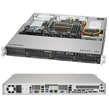 Корпус для сервера Supermicro SuperChassis 1U 813MFTQC-350CB/ no HDD(4)LFF/ 1xFH/ 350W Platinum/ (9.6" x 9.6", 12" x 10")Micro-ATX, ATX/ Backplane 4xSATA/SAS