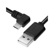 Greenconnect Кабель 3.0m USB 2.0, AM/microB 5pin угловой, черный, 28/28 AWG, экран, армированный, морозостойкий, GCR-UA8AMCB6-BB2S-3.0m