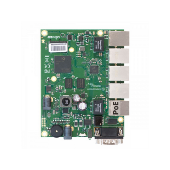 Маршрутизатор MikroTik RouterBOARD 450Gx4 with four core 716MHz Atheros CPU, 1 GB RAM, 5 Gigabit LAN ports, PoE OUT on port #5, RouterOS L5