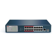 Коммутатор Hikvision DS-3E0318P-E/M(B) 17x100Mb 1SFP 16PoE+ 135W неуправляемый