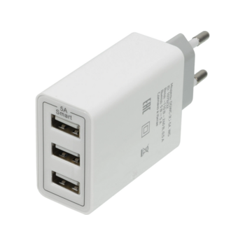 Сетевое зар./устр. Digma DGWC-3U-5A-WG 30W 3A (PD+QC) 3xUSB универсальное белый