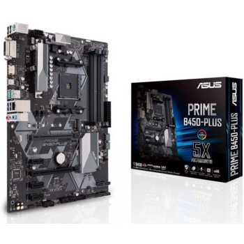 Материнская плата ASUS PRIME B450-PLUS, B450, 4*DDR4, 6*SATA, 2*M.2, 4*USB 3.2, 2*USB 2.0, Type-C, 3*PCIx16, 3*PCIx1, DVI-D+HDMI, ATX; 90MB0YN0-M0EAY0