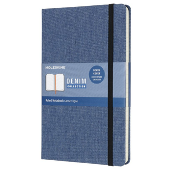 Блокнот Moleskine LIMITED EDITION DENIM LCDNB2QP060 Large 130х210мм обложка текстиль 240стр. линейка синий Antwerp blue