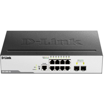 D-Link DGS-3000-10L/B1A Управляемый L2 коммутатор с 8 портами 10/100/1000Base-T и 2 портами 1000Base-X SFP