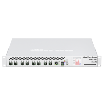 Сетевое оборудование MikroTik CCR1072-1G-8S+ Cloud Core Router 1072-1G-8S+ with Tilera Tile-Gx72 CPU (72-cores, 1GHz per core), 16GB RAM, 8xSFP+ cage, 1xGbit LAN, RouterOS L6, 1U rackmount case, two redundant hot plug PSU
