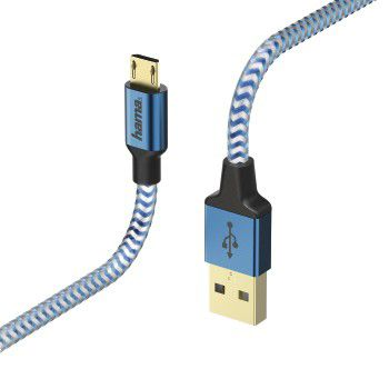 Кабель Hama 00178289 USB (m)-micro USB (m) 1.5м синий