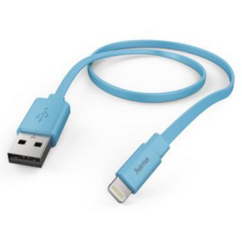 Кабель Hama Flat 00173646 Lightning (m) USB A(m) 1.2м синий плоский