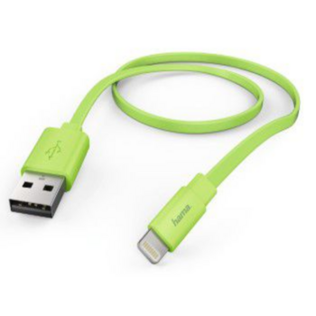 Кабель Hama Flat 00173647 USB (m)-Lightning (m) 1.2м зеленый плоский