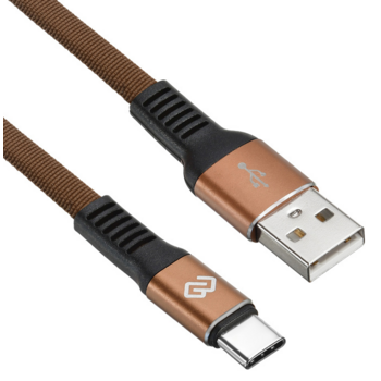 Кабель Digma USB (m)-USB Type-C (m) 3м коричневый плоский