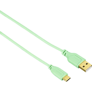 Кабель Hama Flexi-Slim 00135786 USB Type-C (m) USB A(m) 0.75м зеленый