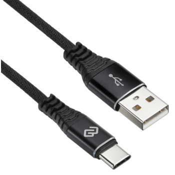 Кабель Digma TYPE-C-2M-BRAIDED-BLK USB (m)-USB Type-C (m) 2м черный