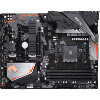 Материнская плата Gigabyte B450 AORUS ELITE {AMD B450, 4xDDR4-2933, DVI-D+HDMI, 2xPCI-Ex16, 2xPCI-Ex1, 6xSATA3(RAID 0/1/10), 2xM.2, 8 Ch Audio, GLan, (4+4)xUSB2.0, (4+1)xUSB3.1, 1xPS/2, ATX, RTL, Socket AM4}