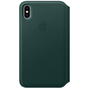 Кожаный чехол Apple Leather Folio для iPhone XS Max, цвет (Forest Green) зелёный лес