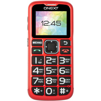 Мобильный телефон Onext Care-Phone 5 красный моноблок 2Sim 1.8" 0.1Mpix GSM900/1800 GSM1900 MP3 FM microSD