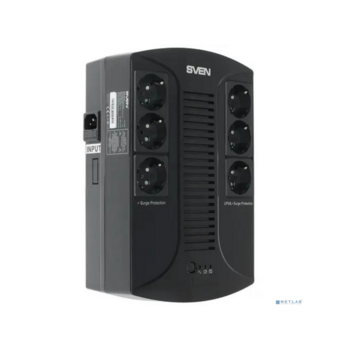 SVEN Источник бесперебойного питания SVEN UP-L1000E, с 6 выходными розетками (3 с питанием от батареи +3 сетевой фильтр)
