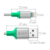 Greenconnect Кабель 1.5m Apple USB 2.0, AM/Lightning 8pin MFI для Iphone 5/6/7/8/X - поддержка всех IOS, белый, AL корпус серебро, зеленый ПВХ Greenconnect Кабель 1.5m Apple USB 2.0, AM/Lightning 8pin MFI для Iphone 5/6/7/8/X - поддержка всех IOS, белый,