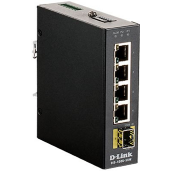 D-Link DIS-100G-5SW/A1A Промышленный неуправляемый коммутатор с 4 портами 10/100/1000Base-T, 1 портом 1000Base-X SFP, функцией энергосбережения и поддержкой QoS