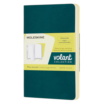 Блокнот Moleskine VOLANT QP713K31M20 Pocket 90x140мм 80стр. нелинованный мягкая обложка зеленый/желтый цитрон (2шт)