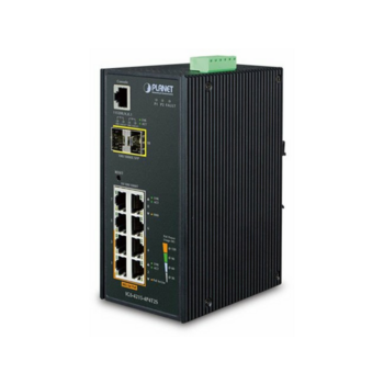 коммутатор PLANET IP30 Industrial L2/L4 4-Port 10/100/1000T 802.3at PoE + 4-Port 10/100/100T + 2-Port 100/1000X SFP Managed Switch (-40~75 degrees C), dual redundant power input on 48~56VDC terminal block, SNMPv3, 802.1Q VLAN, IGMP Snooping, SSL, SSH, ACL