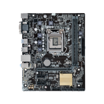 Материнская плата ASUS H110M-K {Socket-1151, Intel H110, 2xDDR4, PCI-E+ PCI-E 16x, 4xSATA, DVI+ VGA, 2xPS/2, 4xUSB, 3xAu}