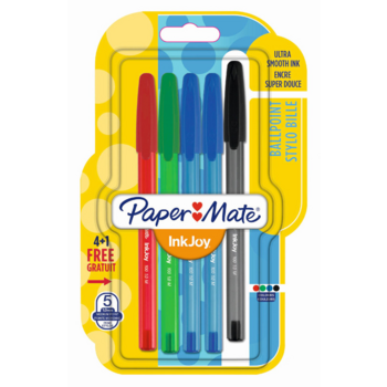 Набор шариковых ручек Paper Mate INKJOY (1956724) однораз. индив. пакет с европодвесом (5шт)