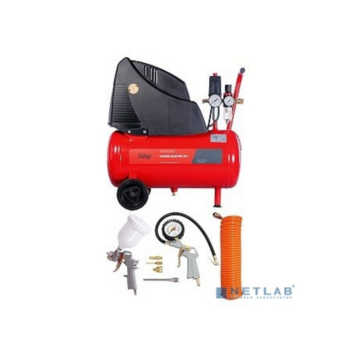 FUBAG HOUSE MASTER KIT Компрессор+набор из 5 предметов [8213800KOA610 (8213800KOA541)] {Реси- вер, л 24 Произ- водит., л/мин 180 Давле- ние, бар 8 Мощность, кВт1.1 Напря- жение, В 220 Вес, кг 19}