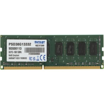Память DDR3 8Gb 1333MHz Patriot PSD38G13332 RTL PC3-10600 CL9 DIMM 240-pin 1.5В dual rank Ret