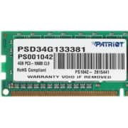 Оперативная память Patriot DDR3 4GB 1333MHz UDIMM (PC3-10600) CL9 1,5V (Retail) 512*8 PSD34G133381