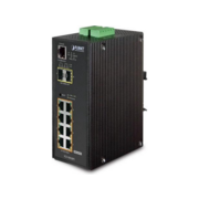 коммутатор коммутатор/ PLANET IP30 L2+ SNMP Manageable 8-Port Gigabit POE(Af) Switch + 2-Port Gigabit SFP Industrial Switch (-40 to 75 C), ERPS Ring Supported, 1588