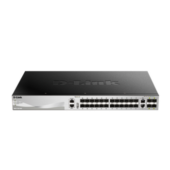 Коммутатор D-Link DGS-3130-30S/A1A, PROJ L3 Managed Switch with 24 100/1000Base-X SFP ports and 2 10GBase-T ports and 4 10GBase-X SFP+ ports.16K Mac address, SIM, USB port, IPv6, SSL v3, 802.1Q VLAN,GVRP, 802.