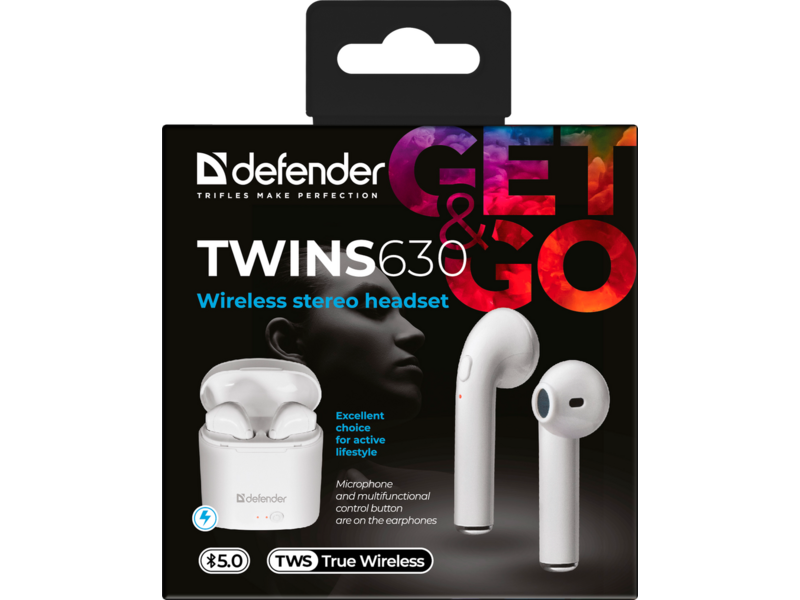 Беспроводные наушники Defender Twins 630. Гарнитура Bluetooth TWS мобильная Defender Twins 630 белый (63630). Defender Twins-630 TWS гарнитура Bluetooth белая с зар.бокс.. Defender Bluetooth наушники 6.