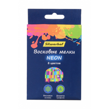 Восковые мелки Silwerhof Neon 887001-08 Цветландия 8цв.