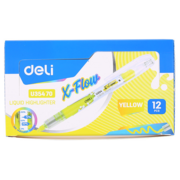 Текстовыделитель Deli X-flow EU35470 скошенный пиш. наконечник 1-5мм колпачок с клипом желтый