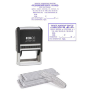 Самонаборный штамп Colop Printer 55 Set-F пластик корп.:черный автоматический 10стр. оттис.:синий шир.:40мм выс.:60мм